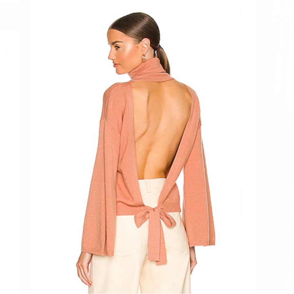 LPA Cybil Sweater Open Back Turtleneck in Dark Nude Size S from REVOLVE